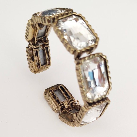 Gold and clear glass cuff - Picture 11 of 13